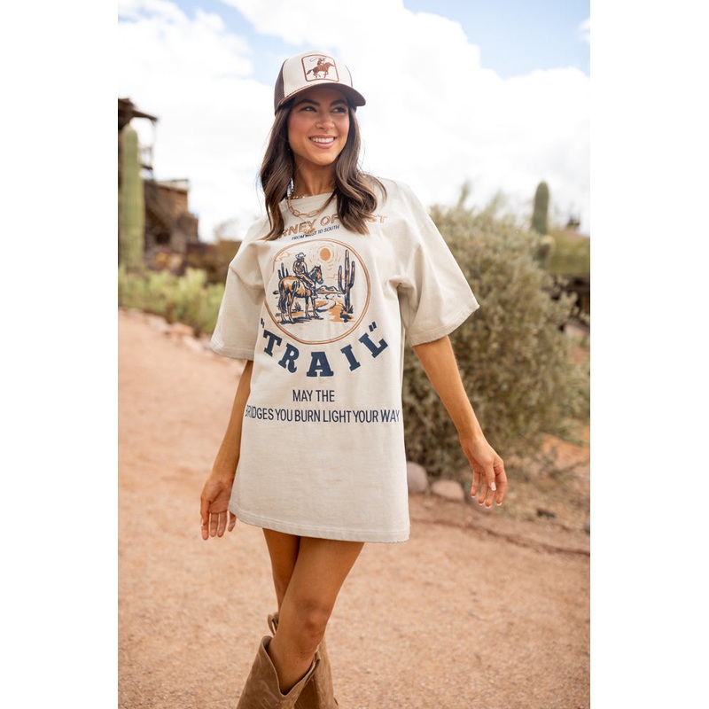 Journey Of West Tan T-Shirt Dress
