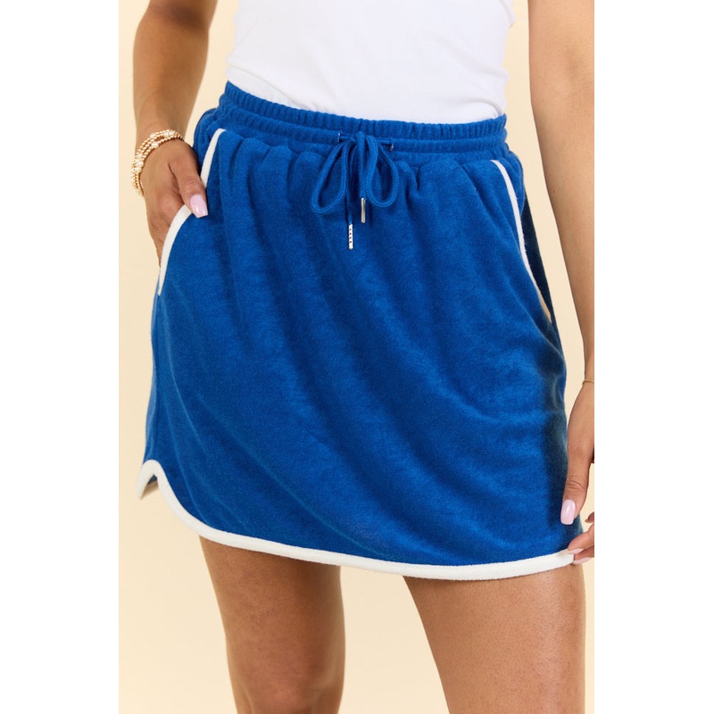 Lake Breeze Blue Terry Cloth Skirt