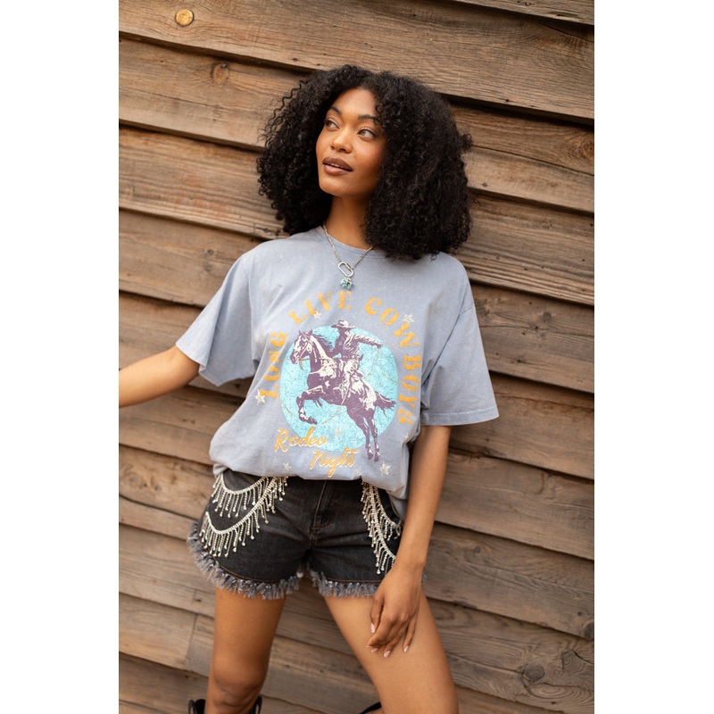 Long Live Cowboys Grey Zutter Graphic Tee