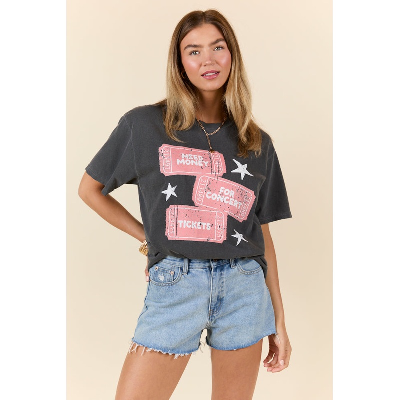 Need Money For Concert Tickets Grey Graphic Tee