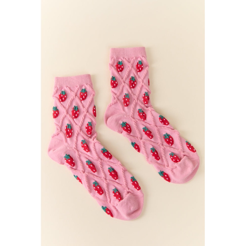 Pink Strawberry Socks
