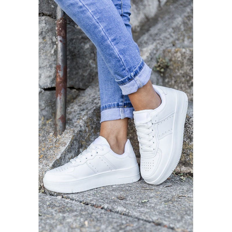 Kandace White Leather Sneakers FINAL SALE