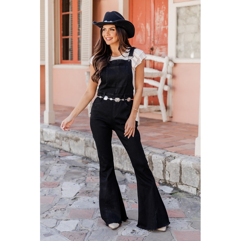 My Baby Loves Me Black Flared Overalls FINAL SALE