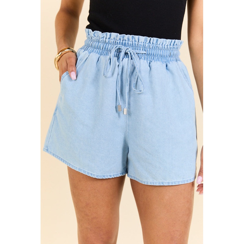Simple Steps Chambray Woven Pull-On Shorts
