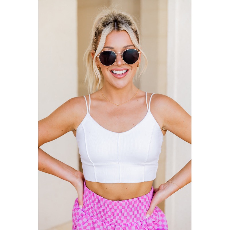 Taking A Break Ivory Seam Detail Bralette FINAL SALE