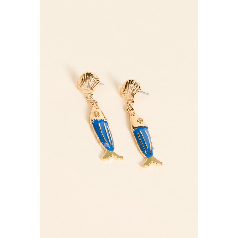 Blue Fish Earrings