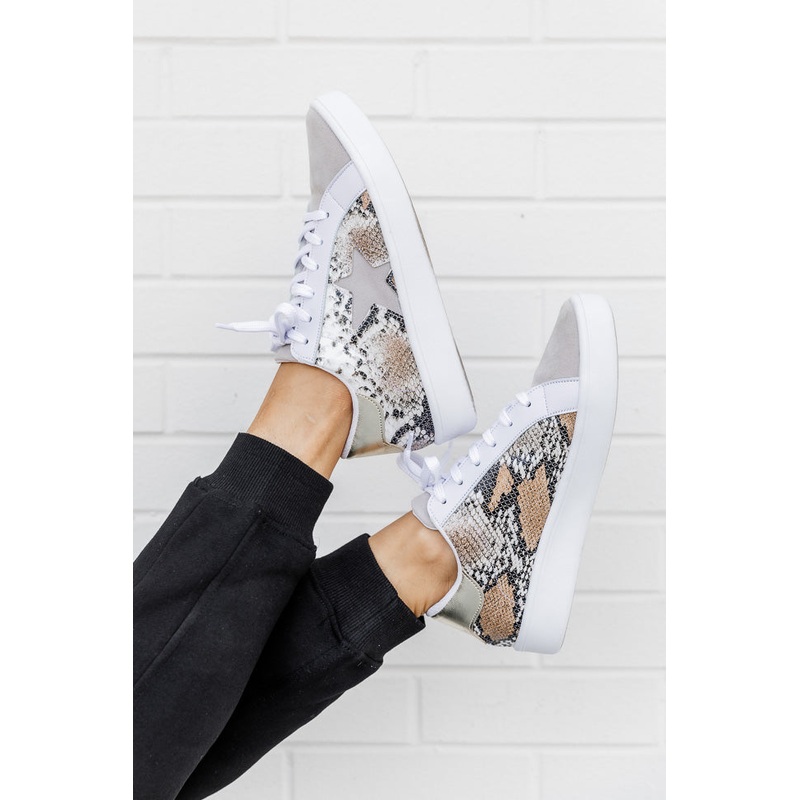Emma Beige Snakeskin Sneaker FINAL SALE