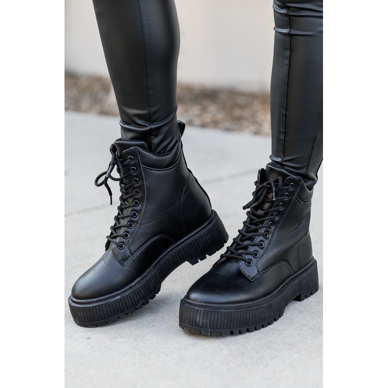 Liza Black Combat Boots FINAL SALE
