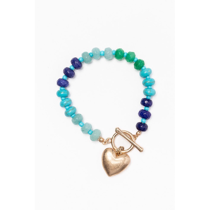 Turquoise Gemstone Charm Bracelet