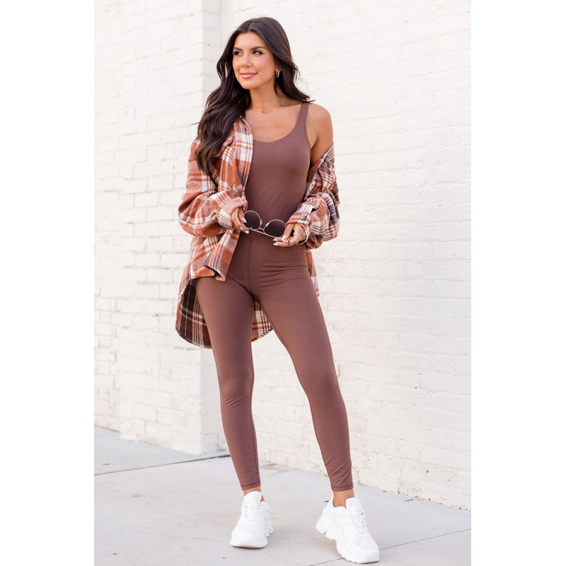 Become Your Best Brown Active Jumpsuit FINAL SALE