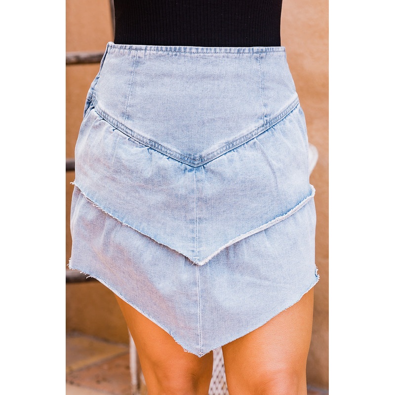 Let’s Go Girls Tiered Denim Skirt FINAL SALE