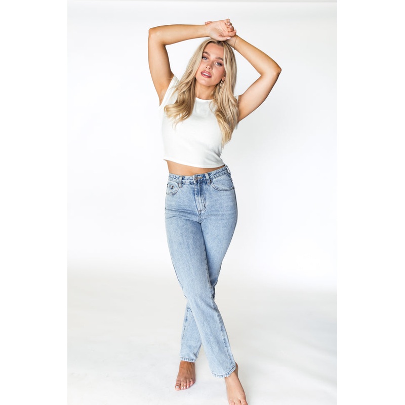 Megan Light Wash Straight Leg Mom Jeans FINAL SALE