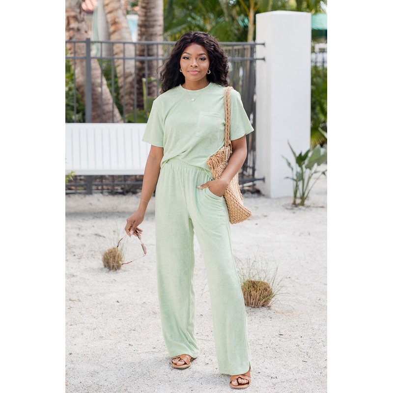 Never Looking Back Lime Terry Lounge Tee FINAL SALE