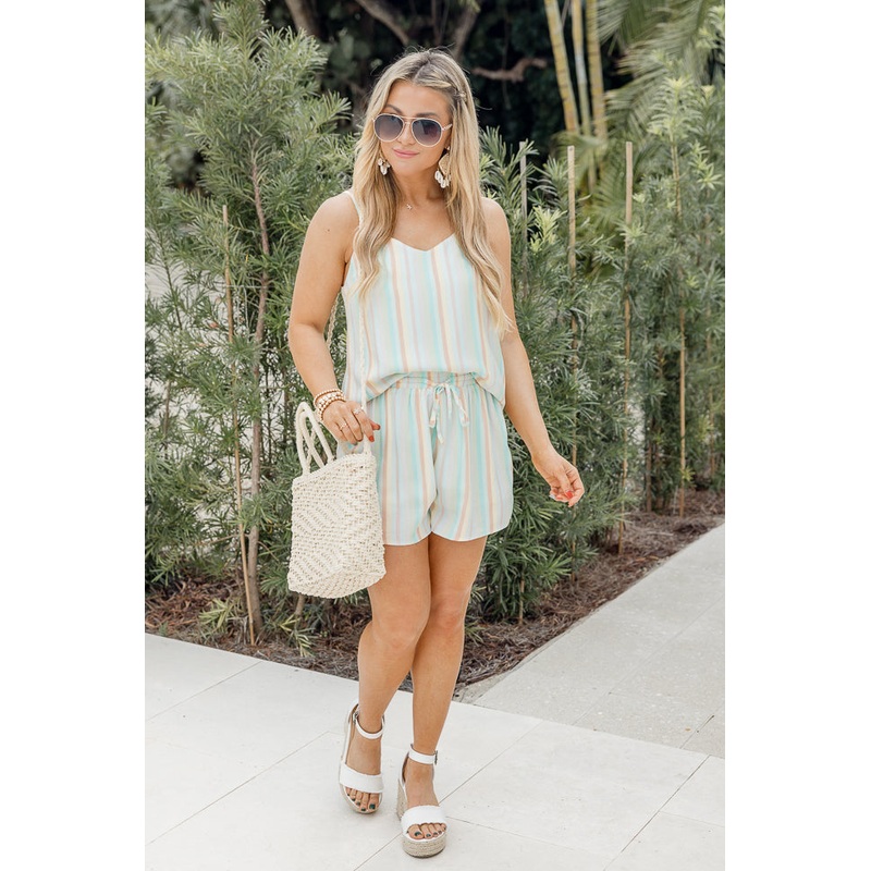By The Coast Pastel Multi Striped Tank FINAL SALE