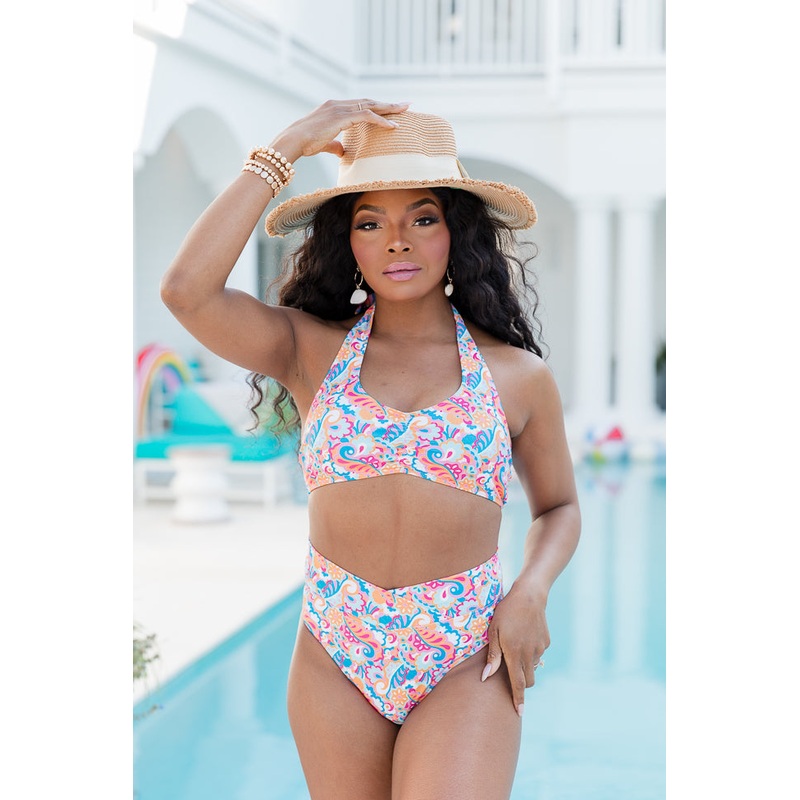 Gossip On Deck in Whimsical Wonderland Halter Neck Top FINAL SALE