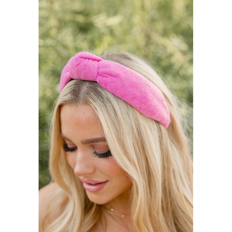 Hot Pink Terry Headband FINAL SALE