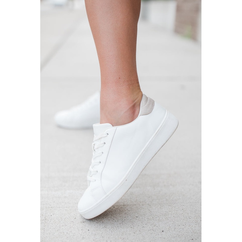 Karlie Taupe Heel White Sneakers