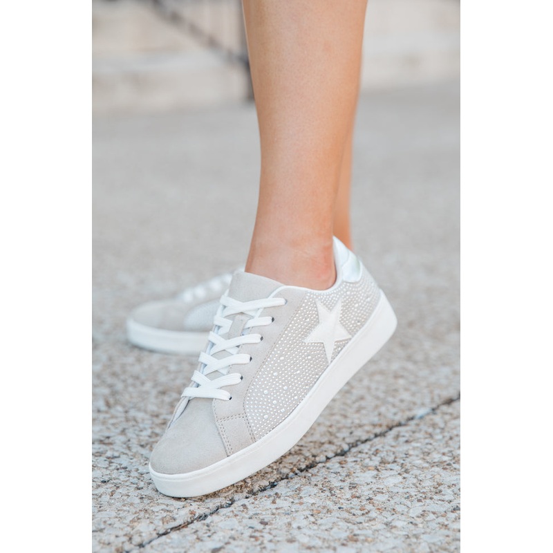 Karlie Taupe Rhinestone Star Sneakers