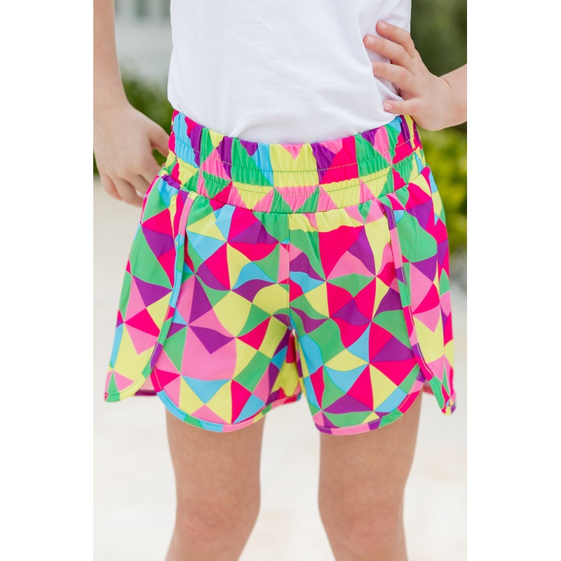 Kid’s Errands To Run in Dimensional Diva High Waisted Athletic Shorts FINAL SALE