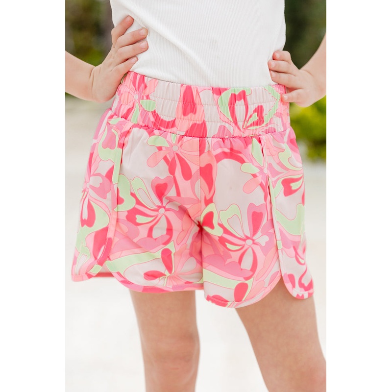 Kid’s Errands To Run in Radiant Retro High Waisted Athletic Shorts FINAL SALE