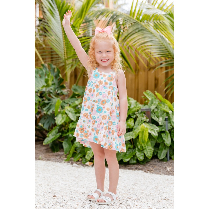 Kid’s Keep Blooming Multicolor Floral Mini Dress FINAL SALE