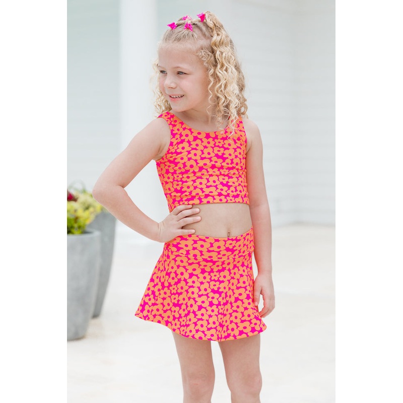 Kid’s Miles Ahead in Floral Flair Crop Tank Bra Top FINAL SALE