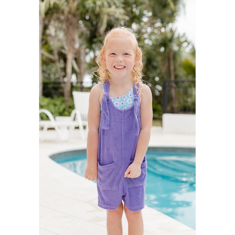 Kid’s Remember This Feeling Purple Terry Romper
