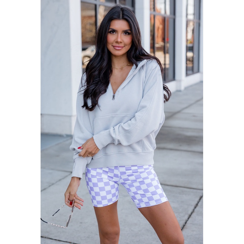 Learn As You Go Grey Quarter Zip Pullover