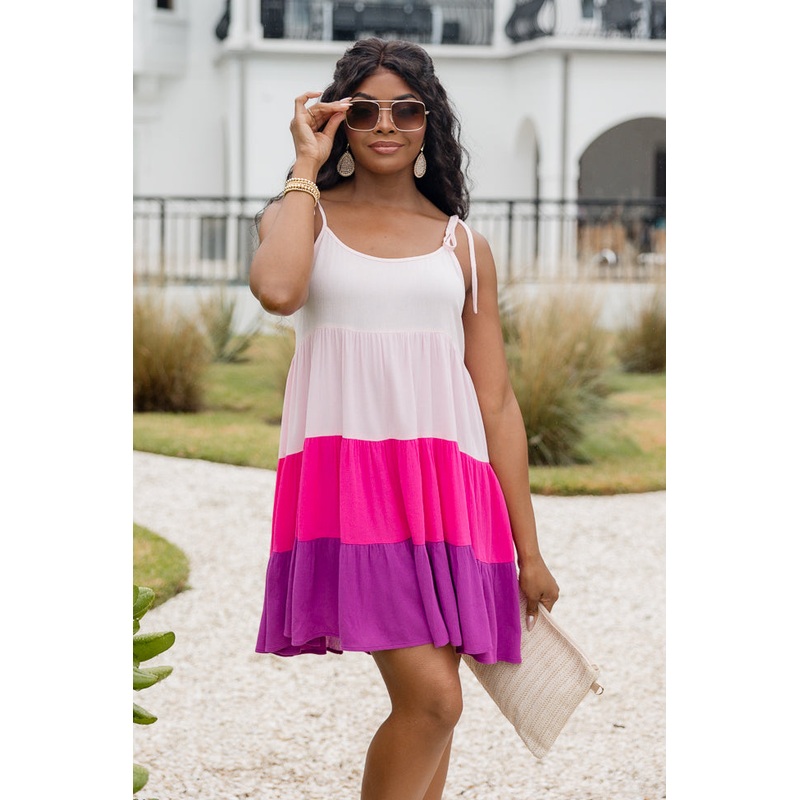 Pink Paradise Colorblock Dress