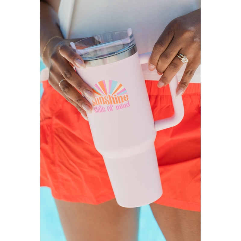 Sippin’ Pretty Sunshine State Of Mind 40 oz Drink Tumbler With Lid And Straw
