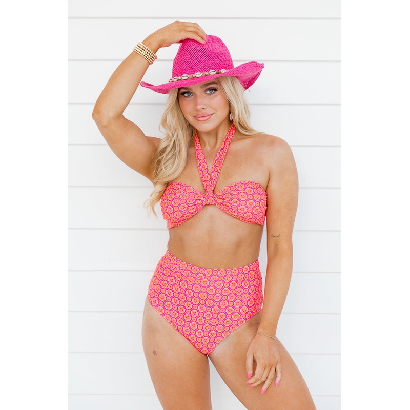 Take A Vacation Daisy in Reverse Bikini Top FINAL SALE