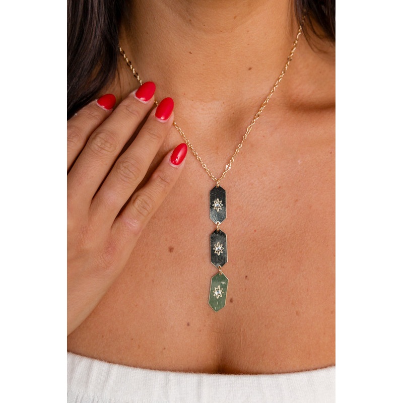 Gold Star Plated Drop Necklace