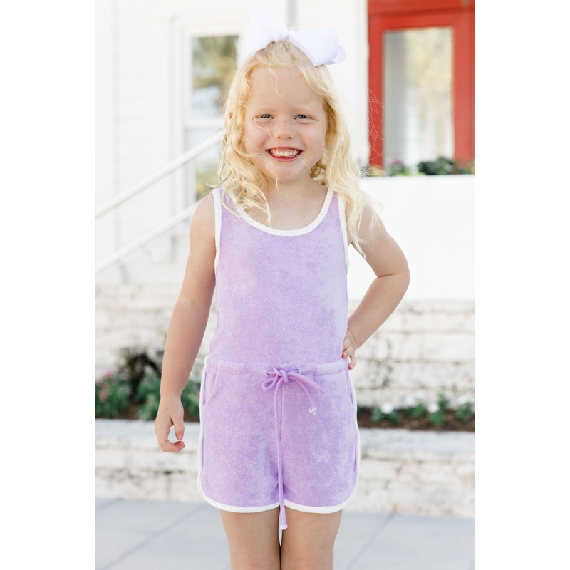 Kid’s Rylee Lilac Terry Cloth Romper FINAL SALE