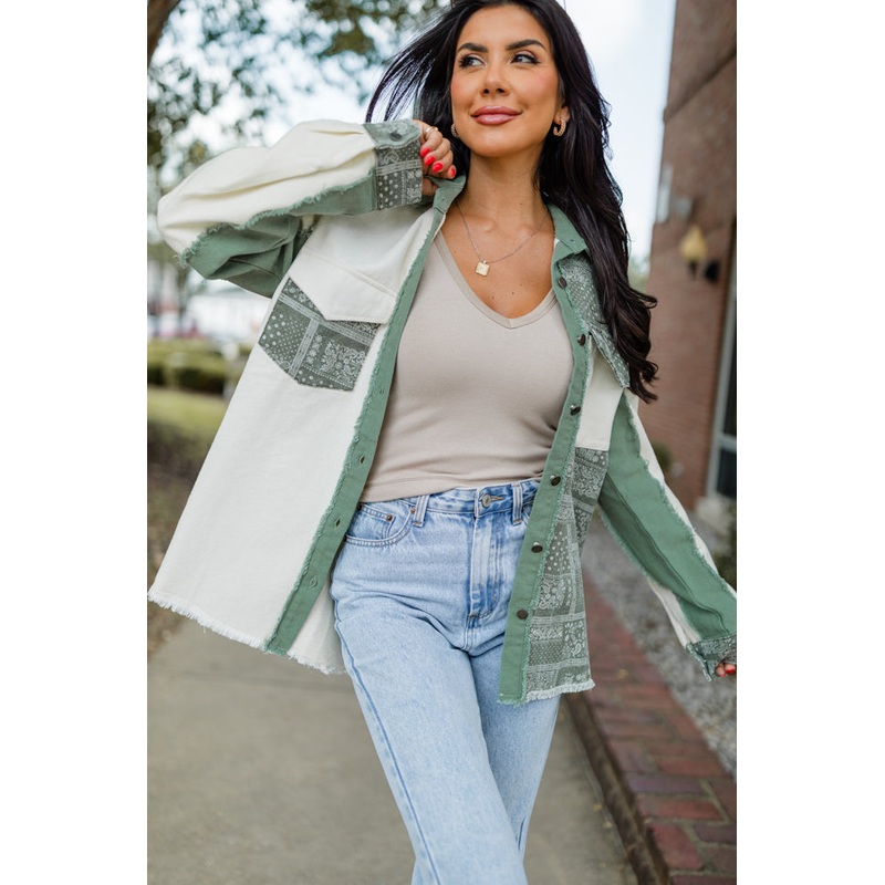 Better Together Olive Paisley Shacket FINAL SALE