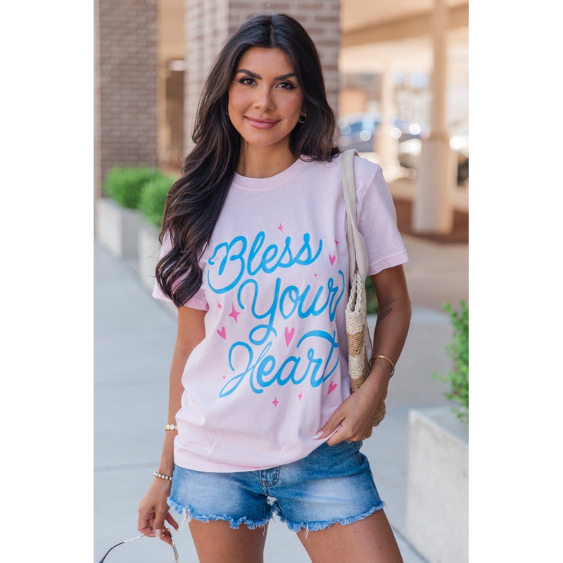 Bless Your Heart Pink Graphic Tee