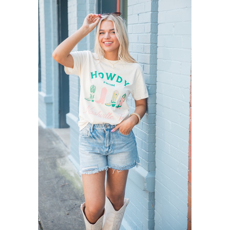 Howdy From Nashville Ivory Graphic Tee