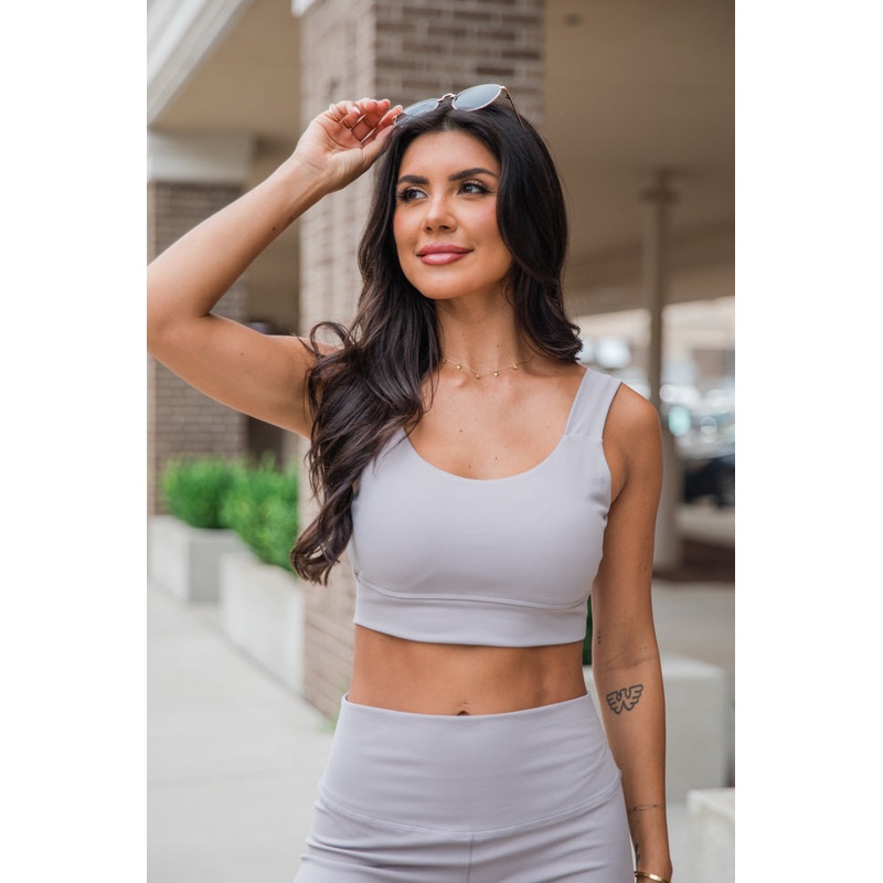 Life On The Go Taupe Active Tank FINAL SALE