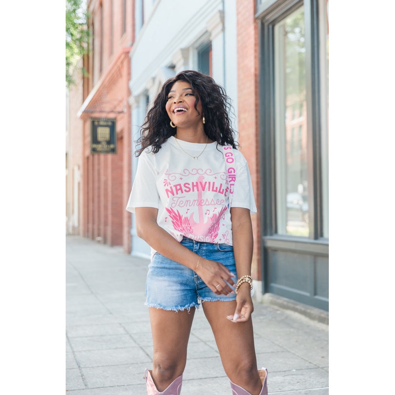 Nashville Music City White Graphic Tee