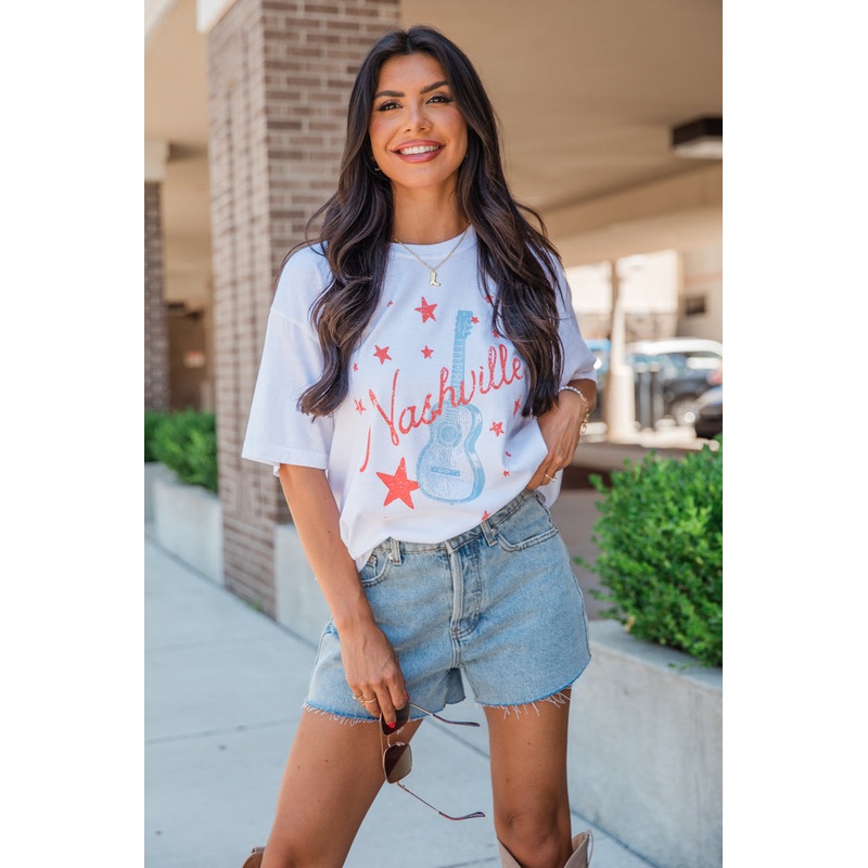 Nashville Star White Graphic Tee