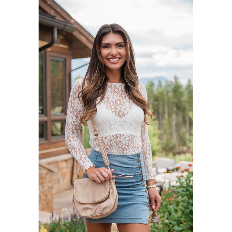Speak Your Truth Ivory Lace Layering Blouse FINAL SALE