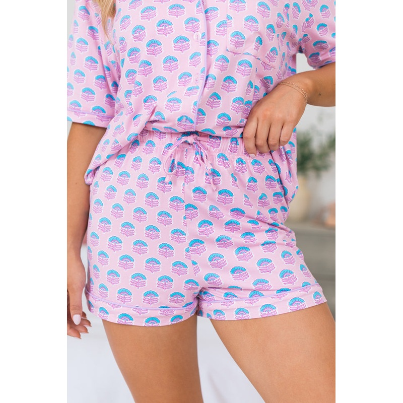 Under The Stars In Azalea Gardens Bamboo Pajama Shorts FINAL SALE