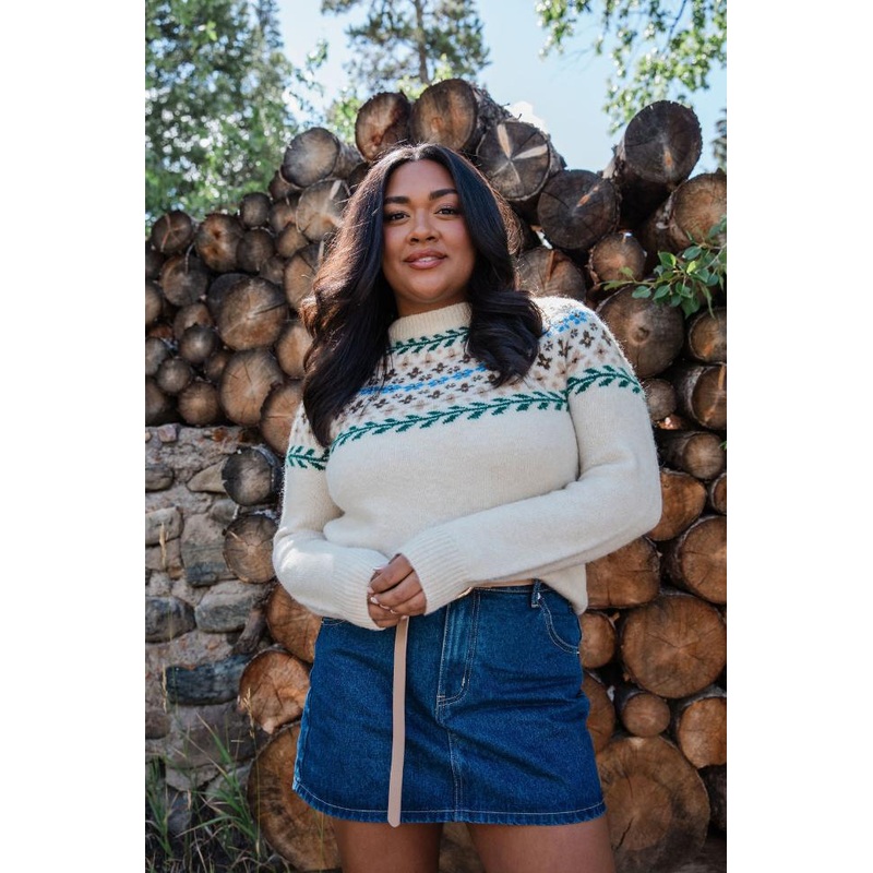 Floral Affair Ivory Multi Flower Fair Isle Sweater FINAL SALE