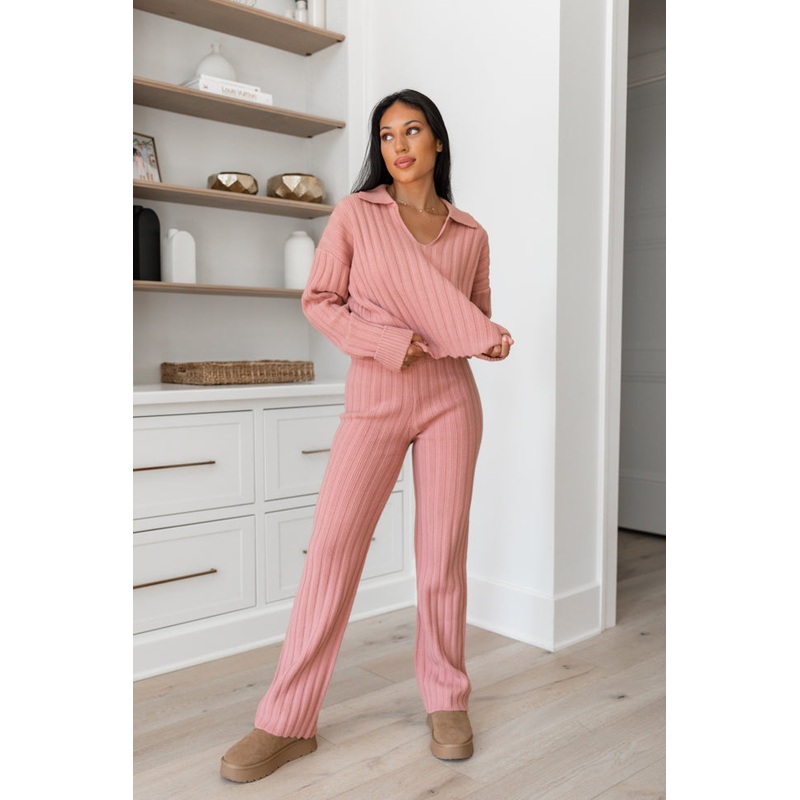 For The Long Haul Mauve Knit Pants FINAL SALE