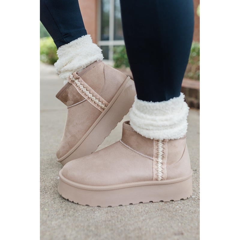 Hattie Taupe Booties FINAL SALE