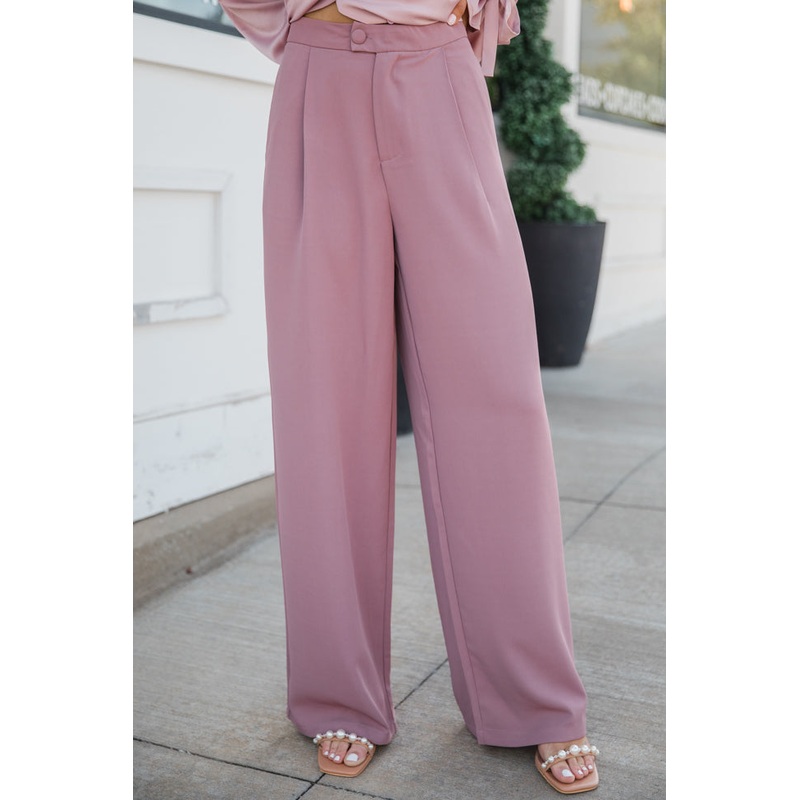 It’s Your Day Mauve Wide Leg Trousers FINAL SALE