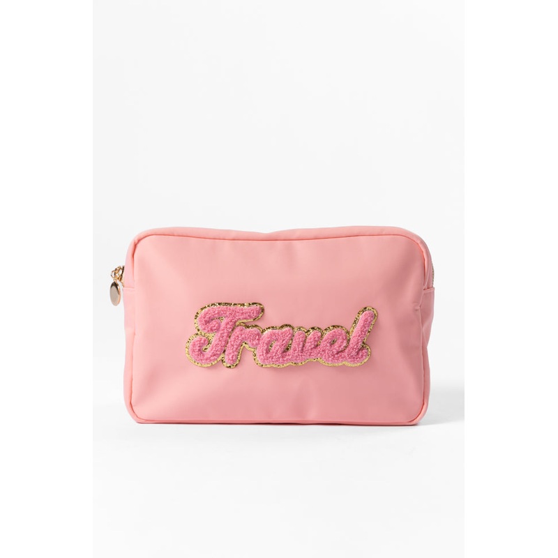 Pink “Travel” Travel Pouch