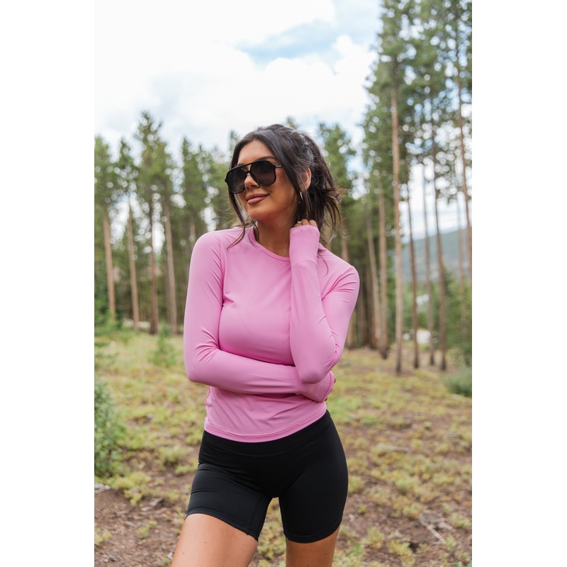 A Lovely Life Pink Fitted Long Sleeve Layering Tee FINAL SALE