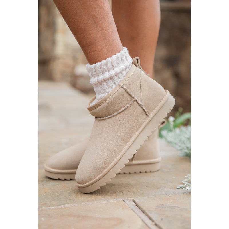 Georgia Light Beige Mini Boot FINAL SALE