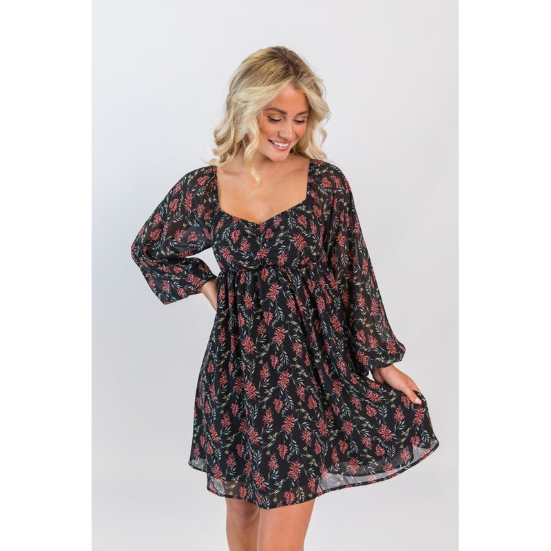 Missing Out Printed Sweetheart Mini Dress FINAL SALE