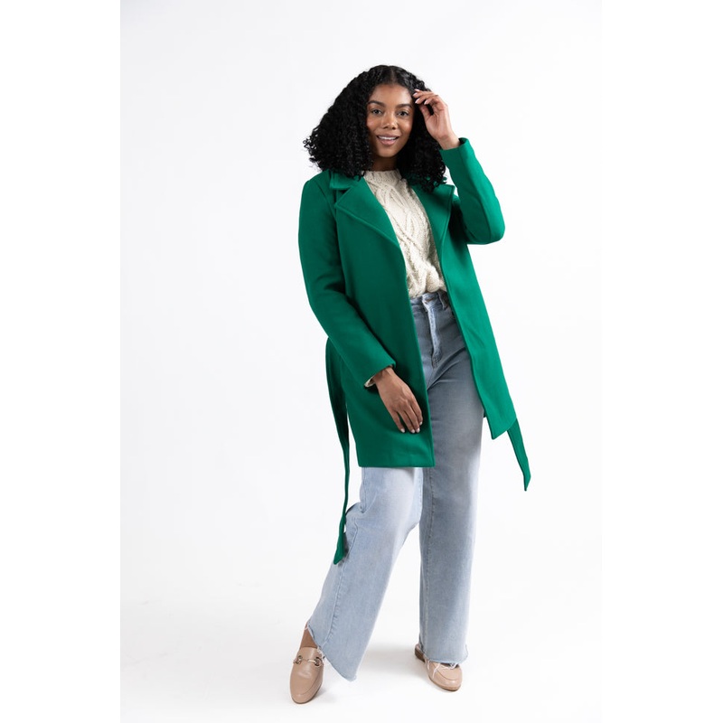 Mistletoe Moment Green Coat FINAL SALE
